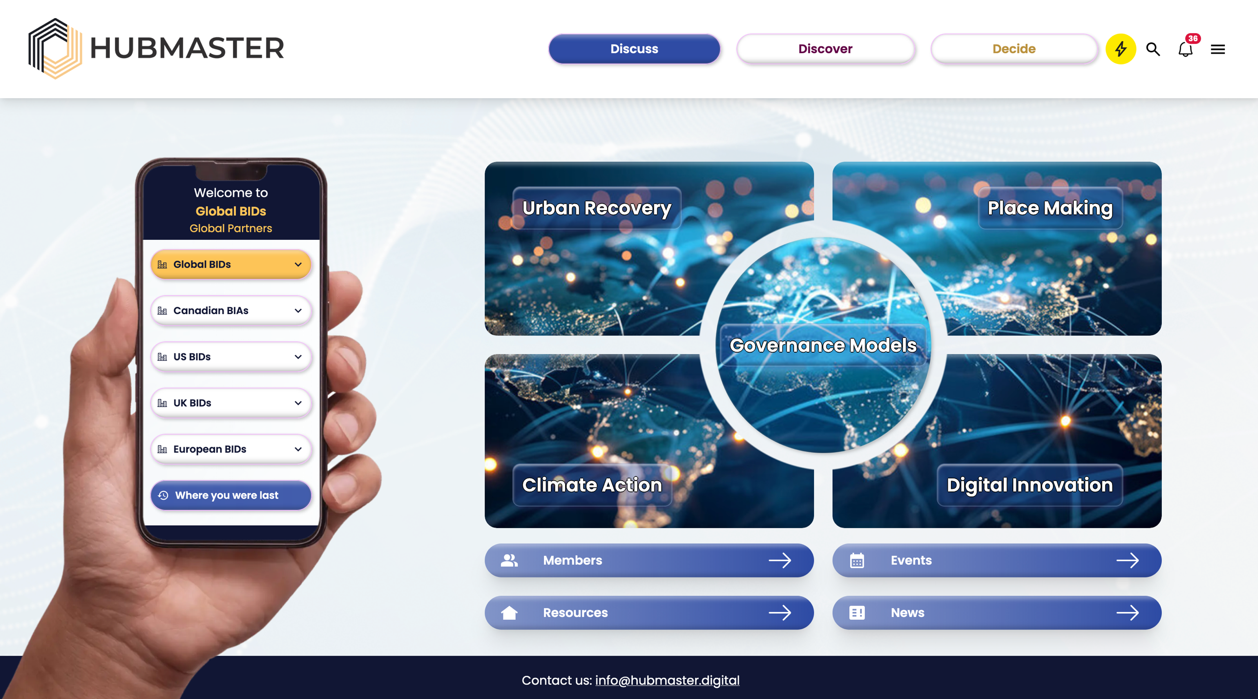 Hubmaster platform dashboard